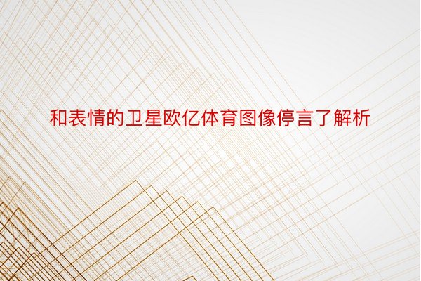 和表情的卫星欧亿体育图像停言了解析