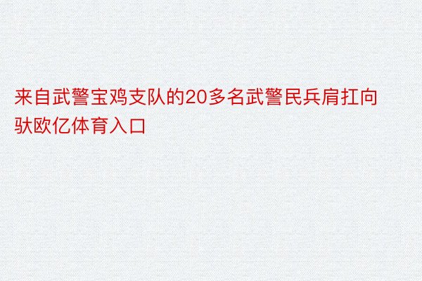 来自武警宝鸡支队的20多名武警民兵肩扛向驮欧亿体育入口